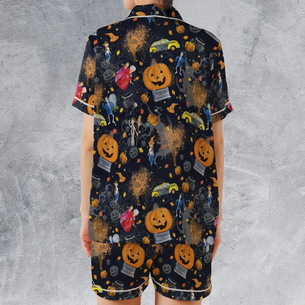 Magic Town Halloweentown Satin Short-Sleeve Pajamas Set