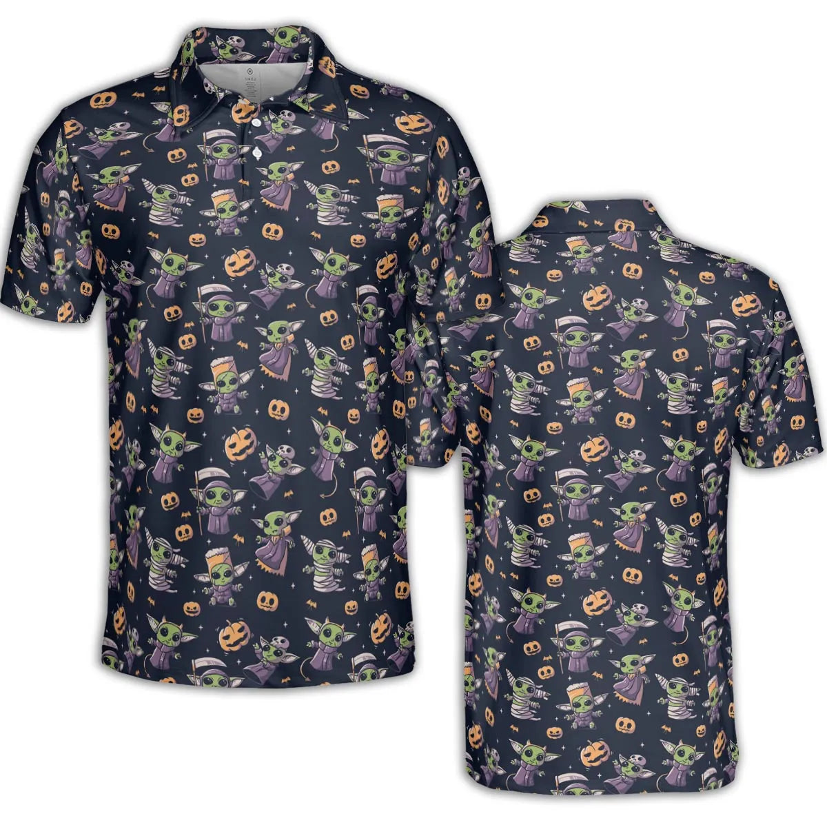 Cute Baby Yoda Halloween Pattern AOP Men/Women Polo Shirt