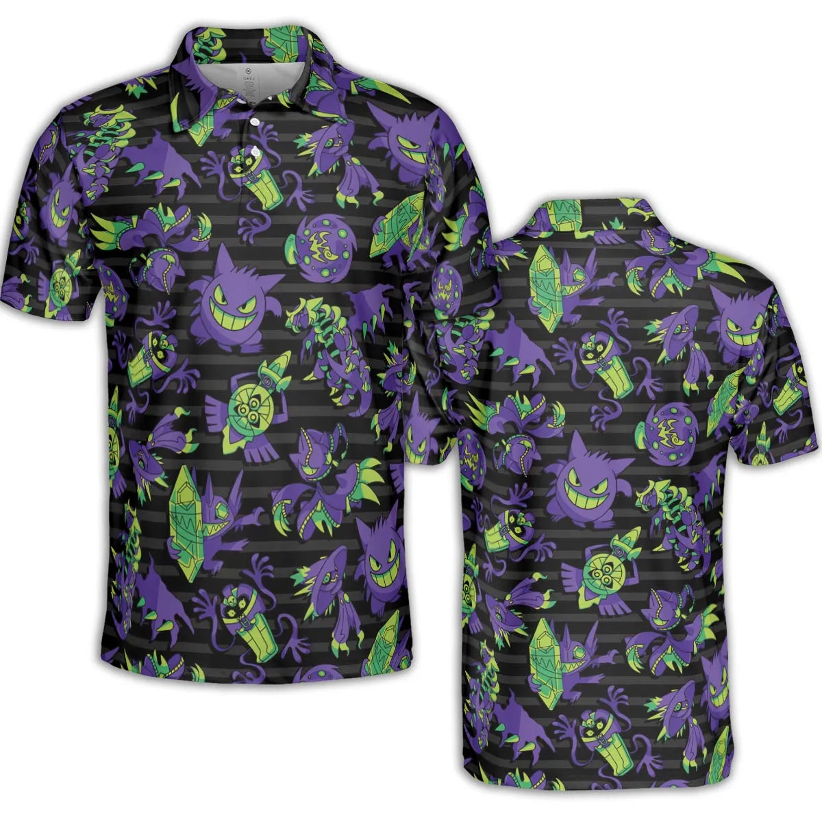 Ghost Type Pokemon Pattern AOP Men/Women Polo Shirt