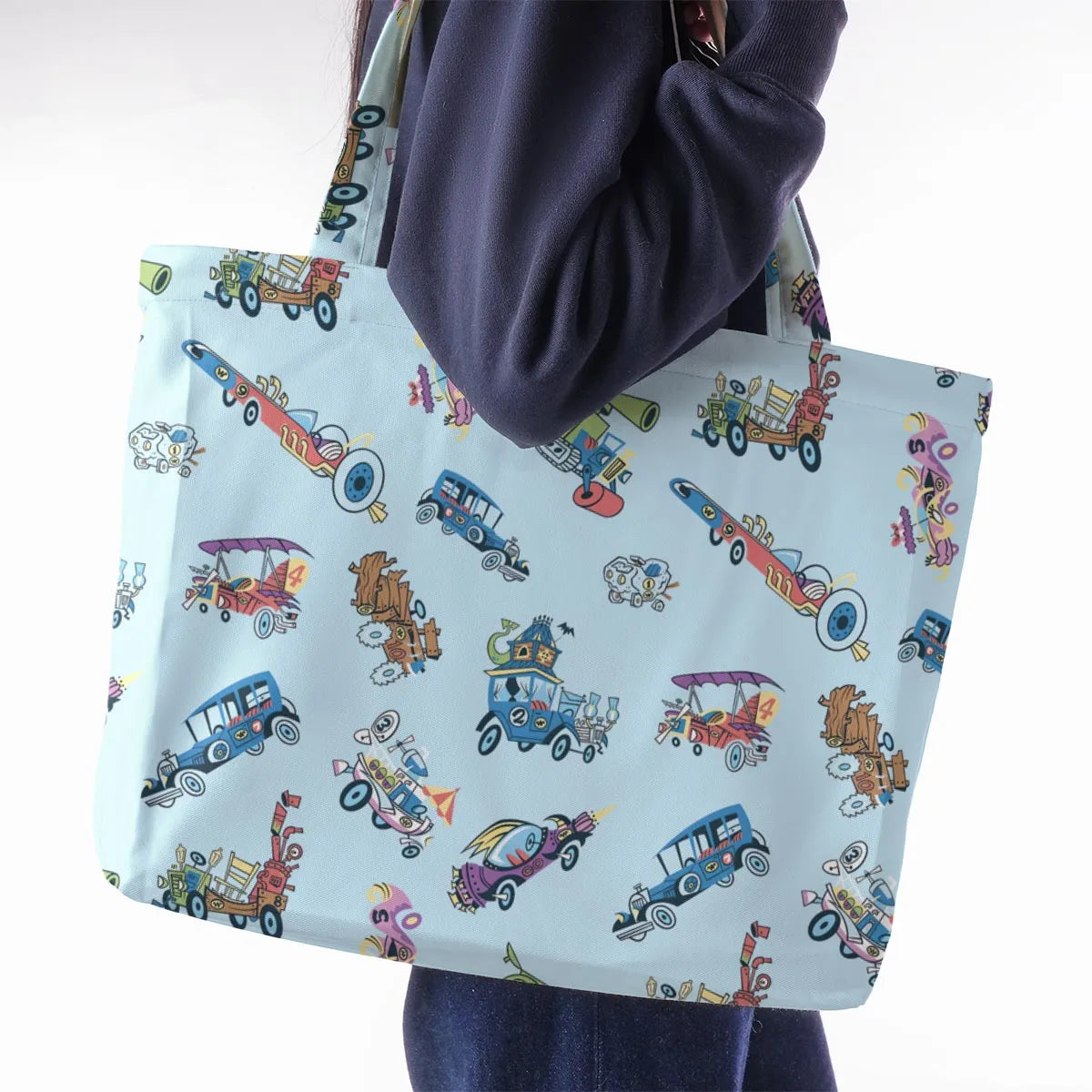 W is for Wacky Races Large Tote Bag
