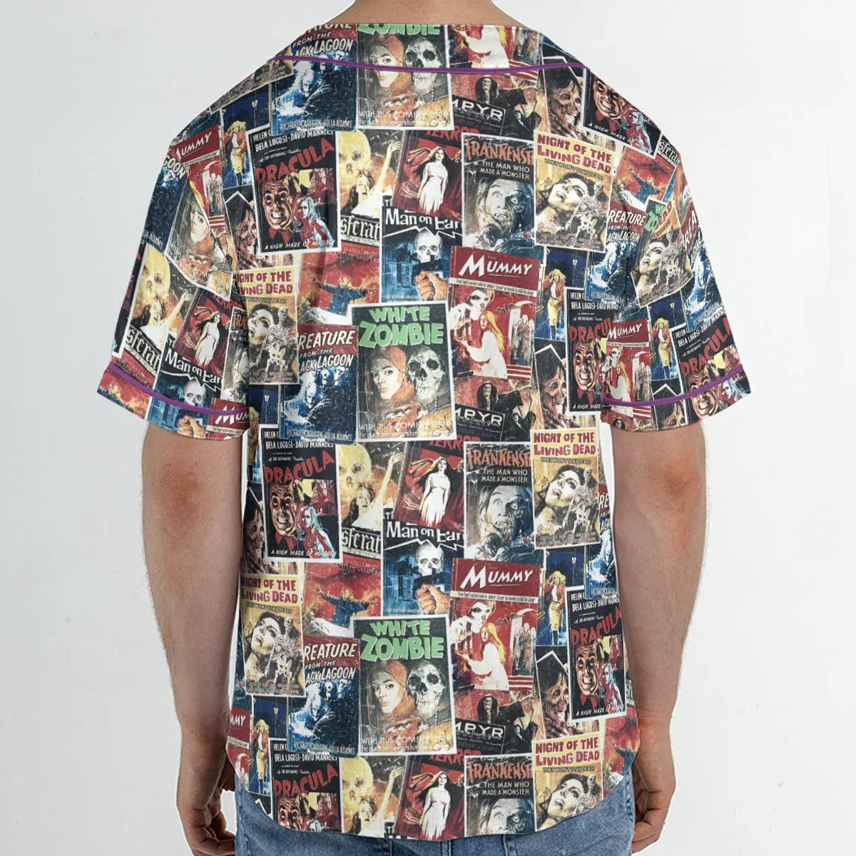 Pioneering '50s Classics Monster Hammer Horror Films Unisex Baseball Jersey