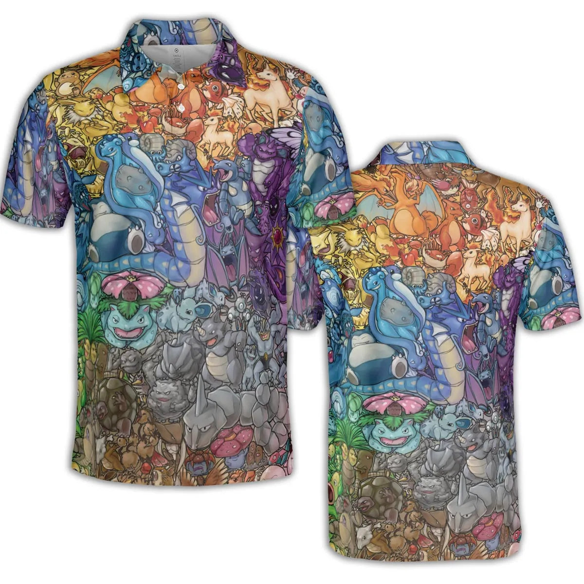 Rainbow Epic Pokemon AOP Men/Women Polo Shirt