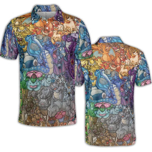 Rainbow Epic Pokemon AOP Men/Women Polo Shirt