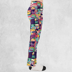 Aaahh!!! Real Monsters Characters Pattern Flare Leggings