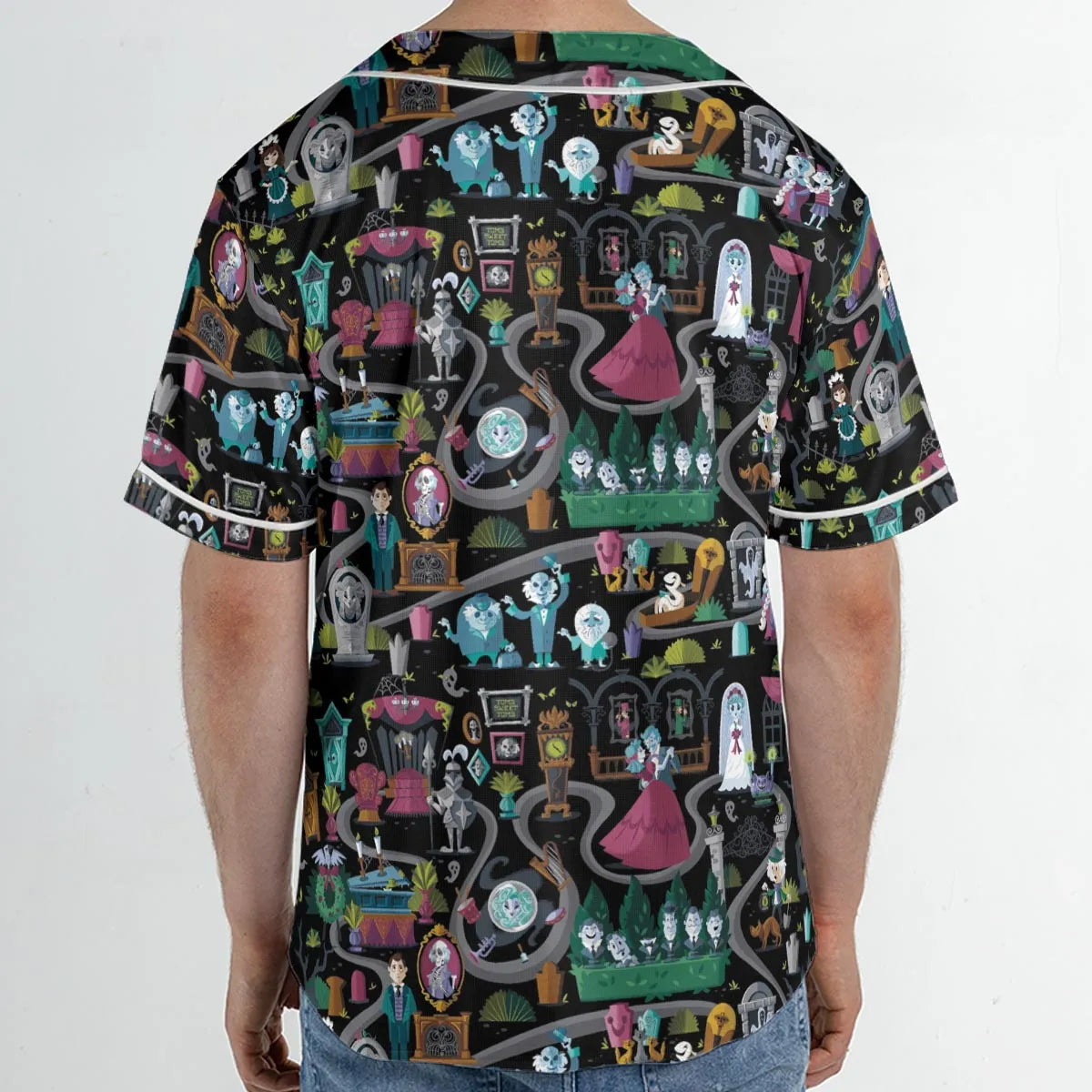 Haunted Mansion Map Unisex Baseball Jersey