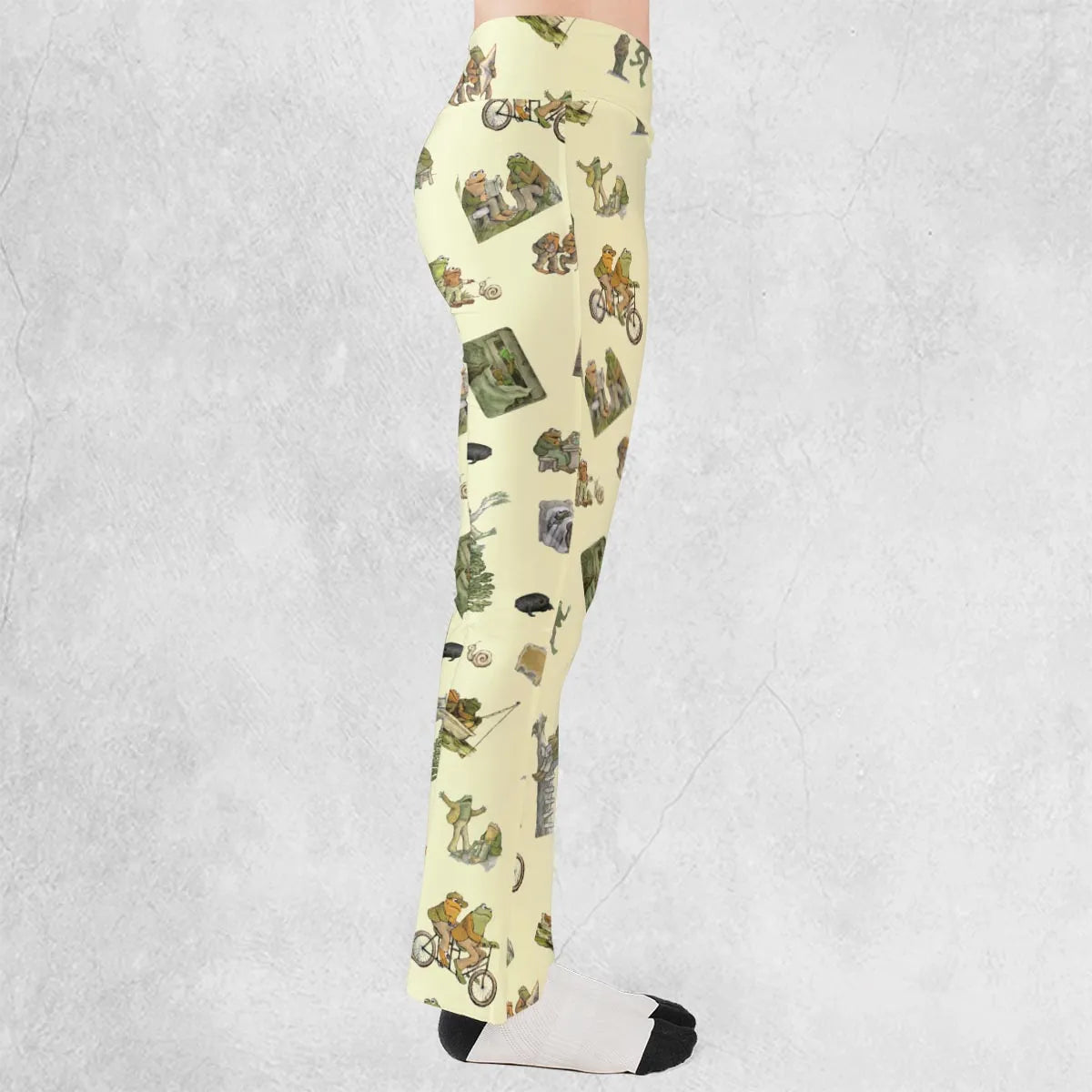 Frog and Toad Pattern Flare Leggings
