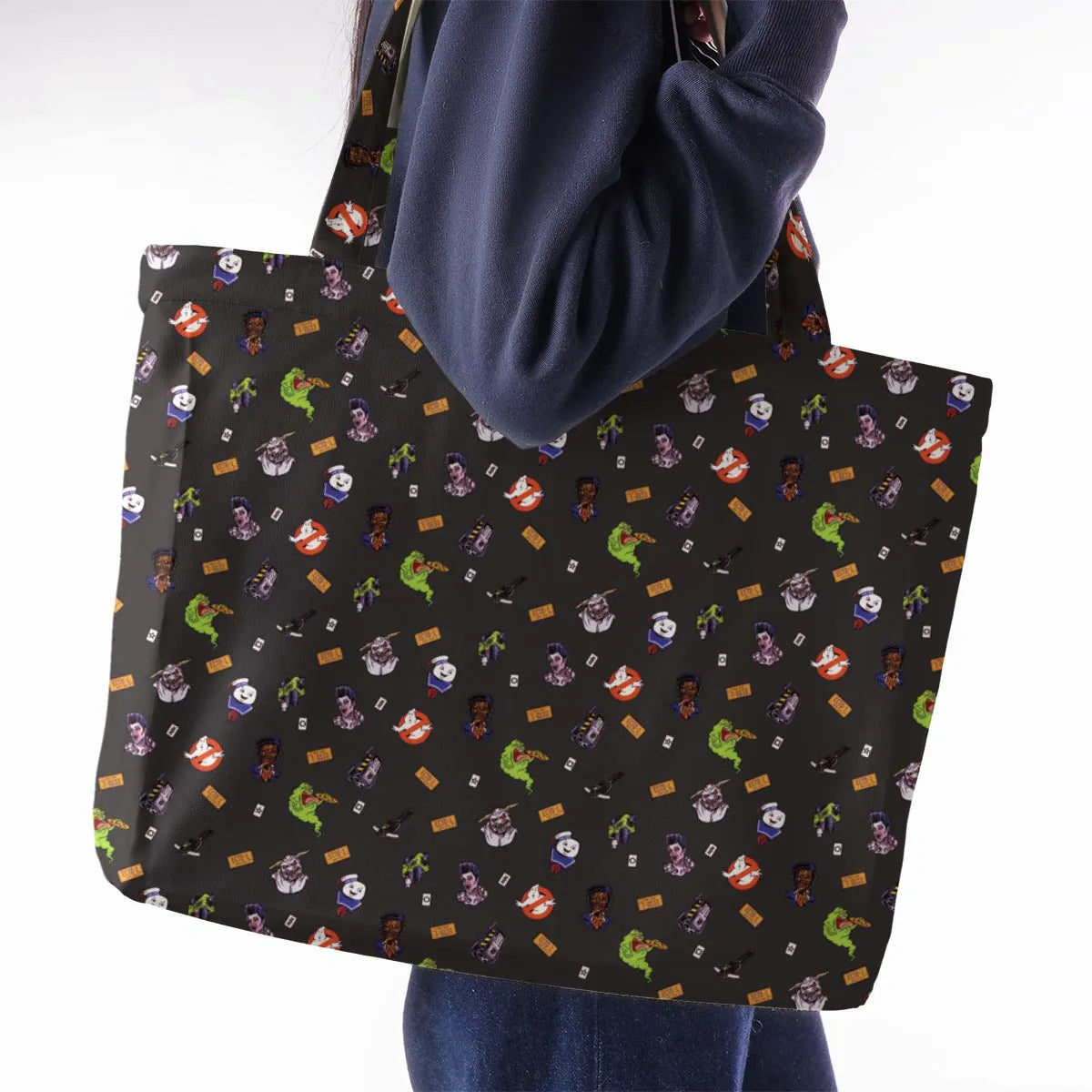 Ghostbusters Pattern Large Tote Bag