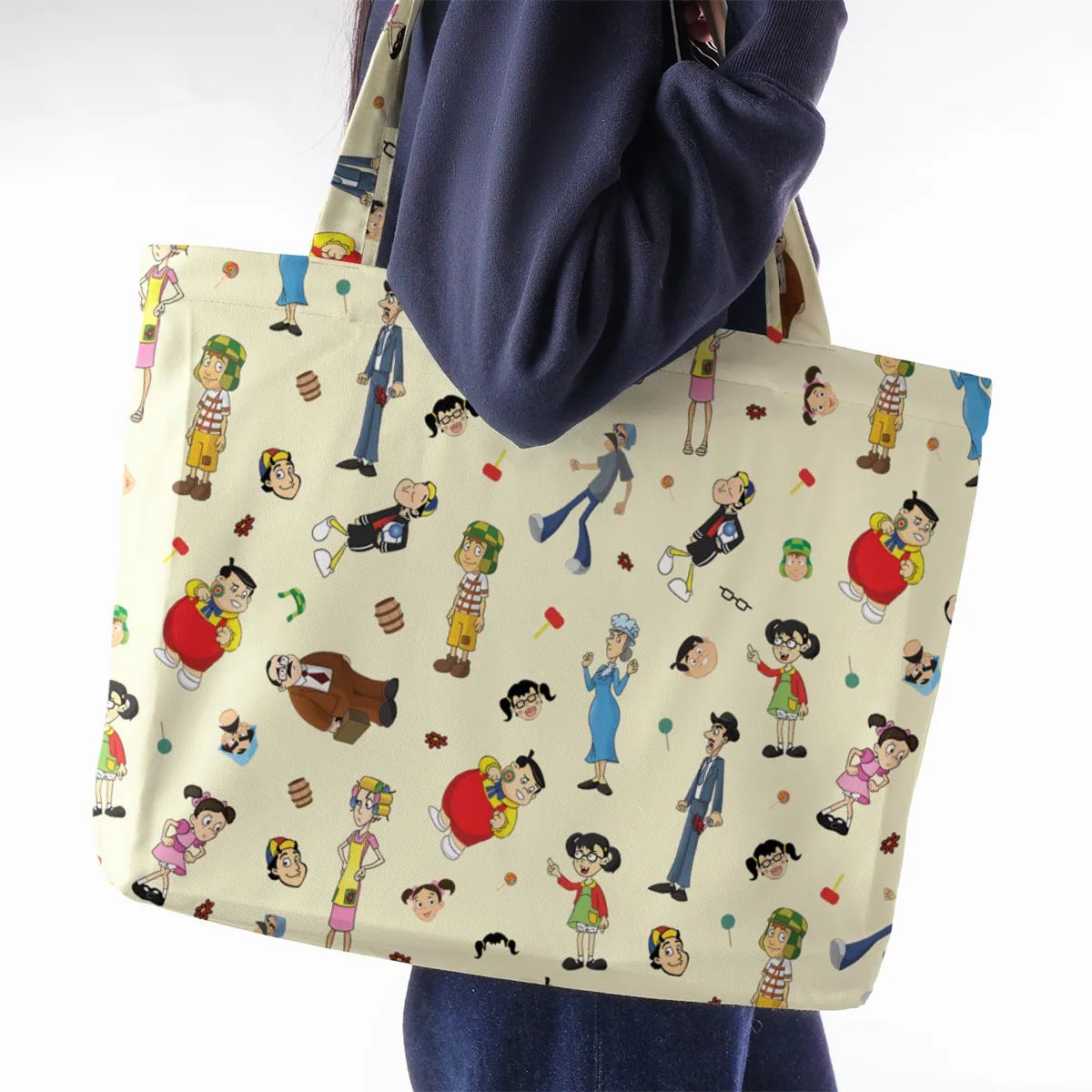 El Chavo Cartoon Characters Large Tote Bag