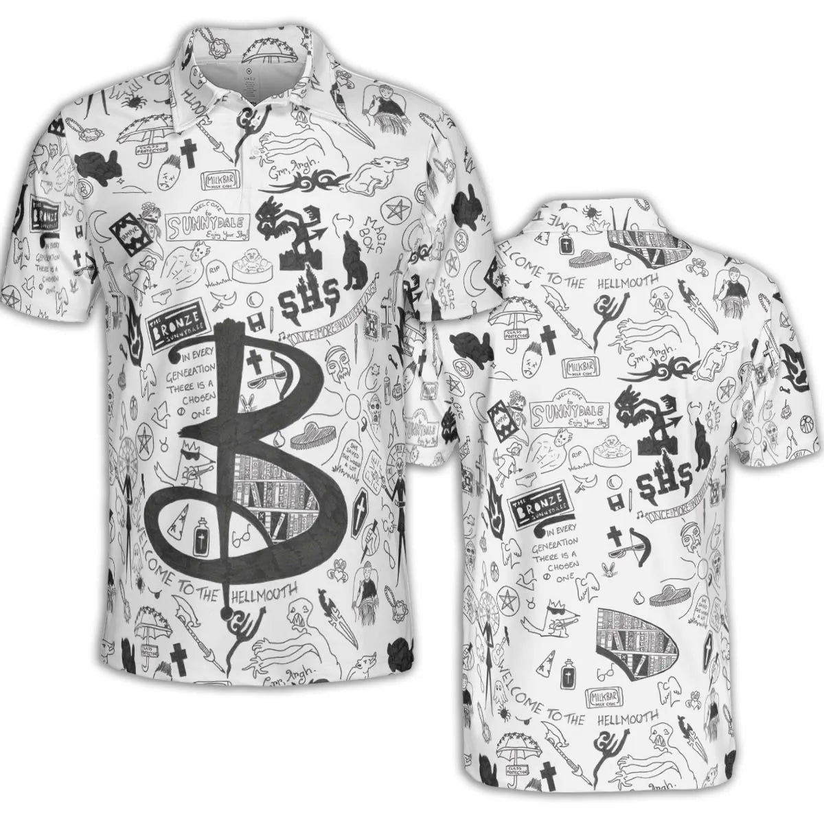 Buffy The Vampire Slayer Pattern AOP Men/Women Polo Shirt