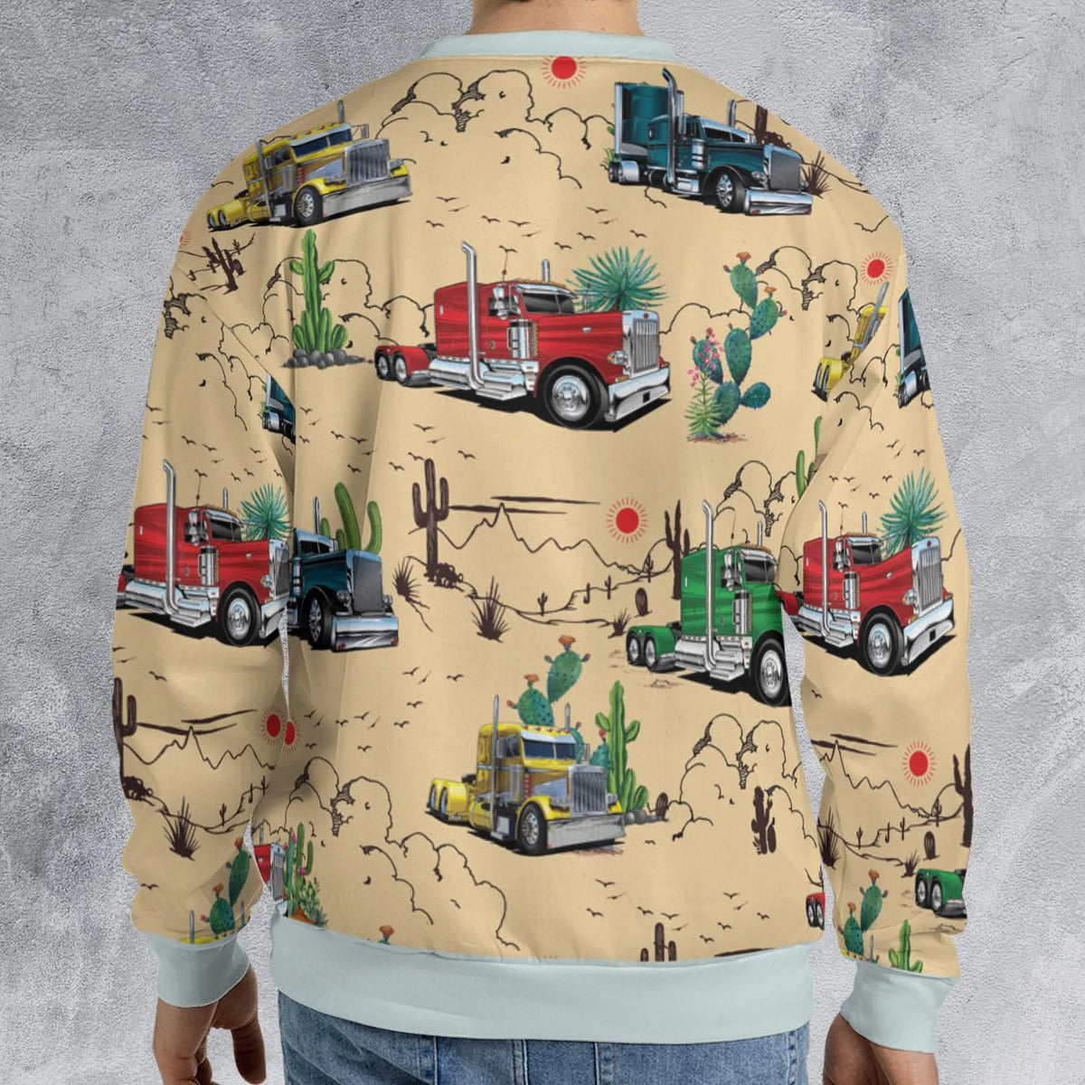 Peterbilt Semi Truck Pattern All-over Print Sweatshirt