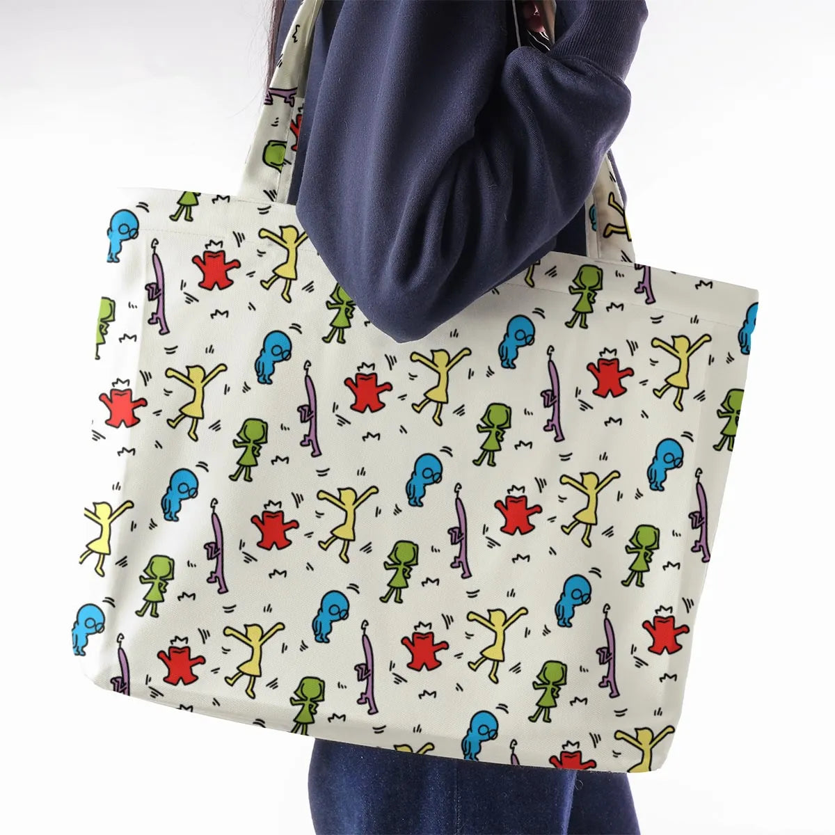 Emotions Pop Inside Out Haring Large Tote Bag