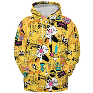 Cartoon Drip Looney Tunes All-over Print Hoodie