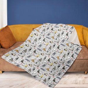 Cat the Gamer Pattern Fleece Blanket
