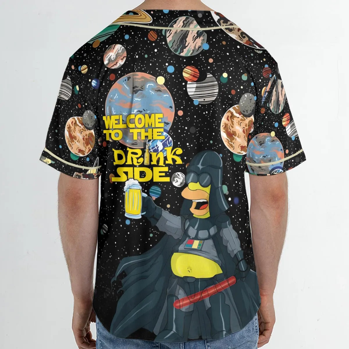 Simpson Darth Vader Welcome To The Drink Side Unisex Baseball Jersey
