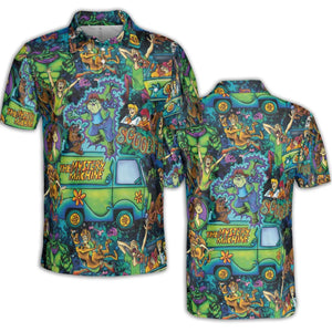 Monsters Mayhem and The Mystery Machine Scooby Doo AOP Men/Women Polo Shirt