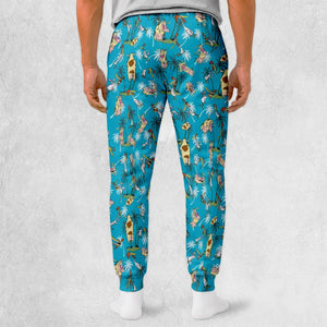 Retro Cartoon Cow and Chicken Sweatpants