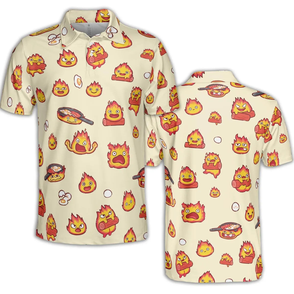 Calcifer Howl’s Moving Castle AOP Men/Women Polo Shirt