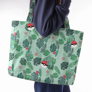 Bulbasaur Pokemon Pattern Large Tote Bag