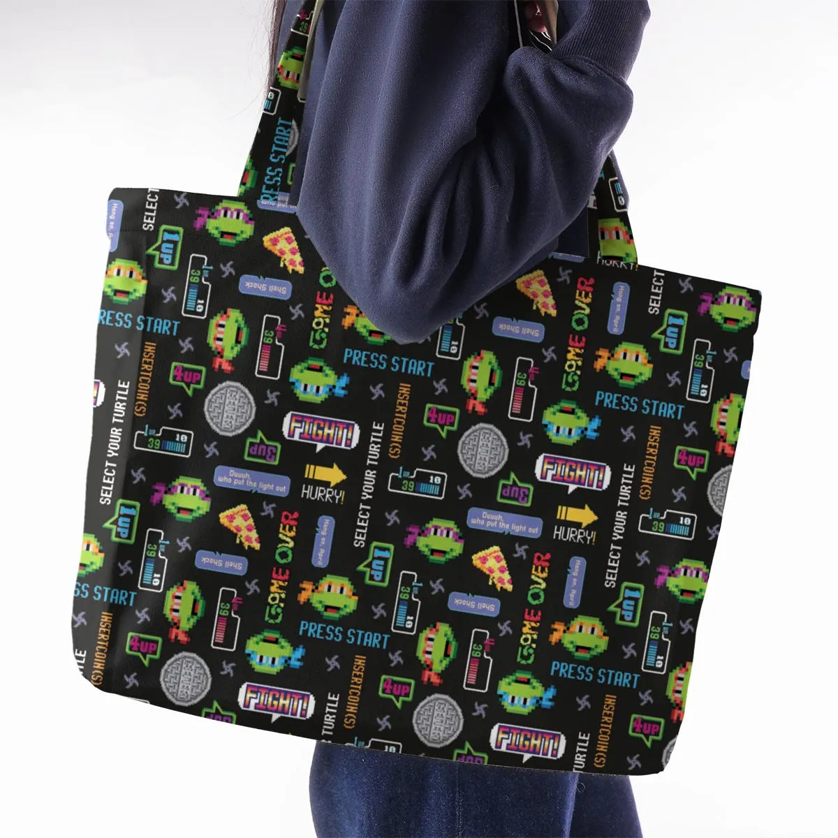The TMNT Pixel Characters Large Tote Bag