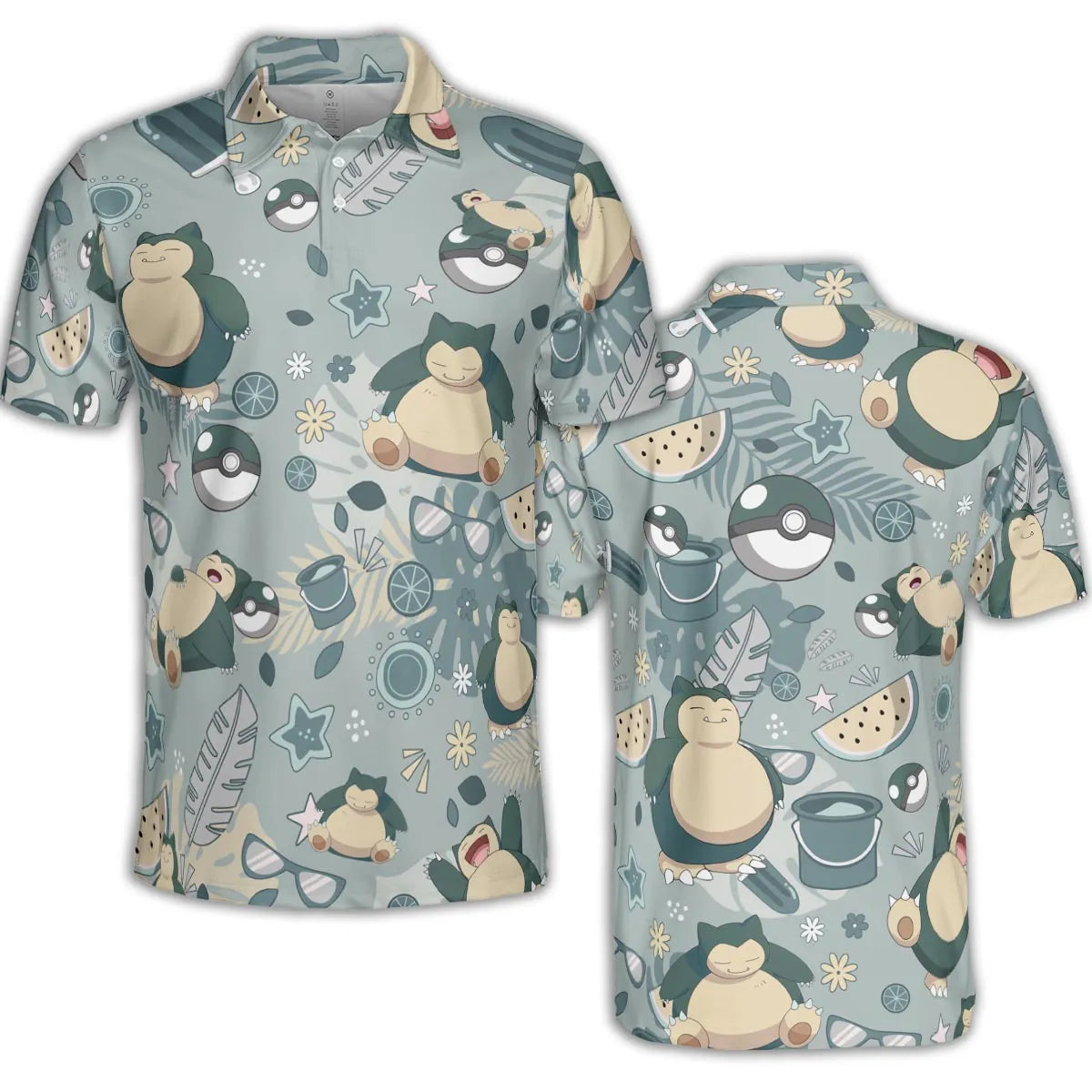Summer Relax Snorlax Pokemon AOP Men/Women Polo Shirt