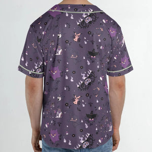 Pokemon Ghost-typen Gengar Banette Litwick Mismagius Unisex Baseball Jersey
