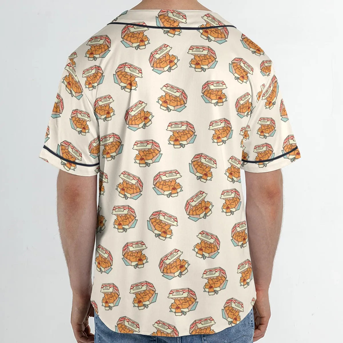 Kitten Nuggets Pattern Unisex Baseball Jersey