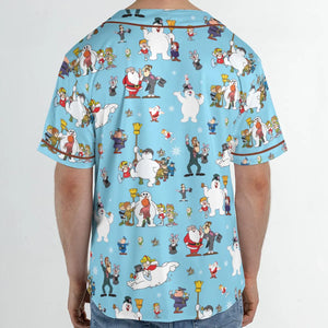 Cast Frosty The Snowman Unisex Baseball Jersey