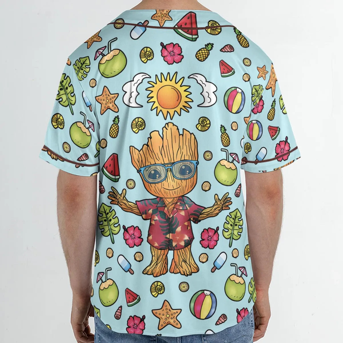 Summer Galaxy Groot Unisex Baseball Jersey