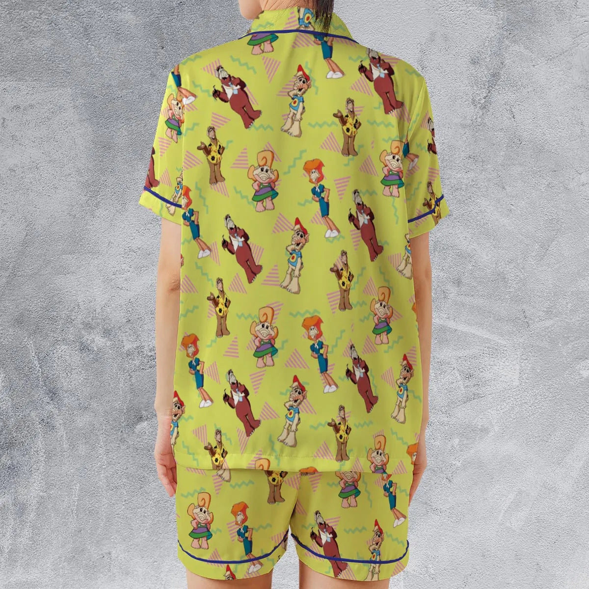 Alf Tales Characters Satin Short-Sleeve Pajamas Set