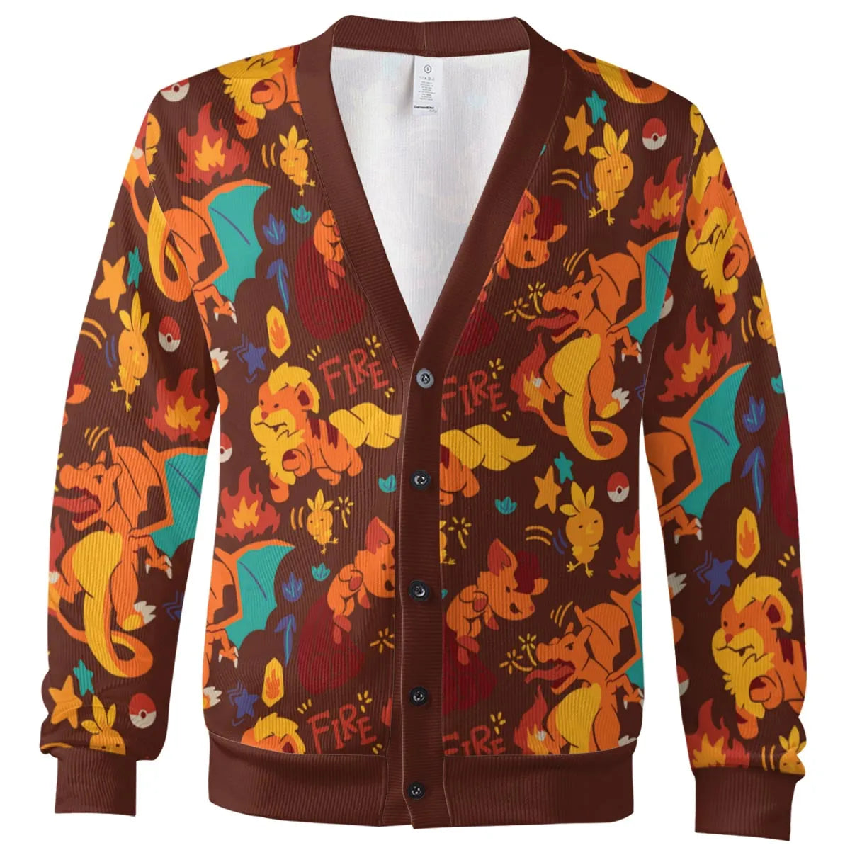 Charizard Arcanine Torchic Fire Pokemon Cardigan