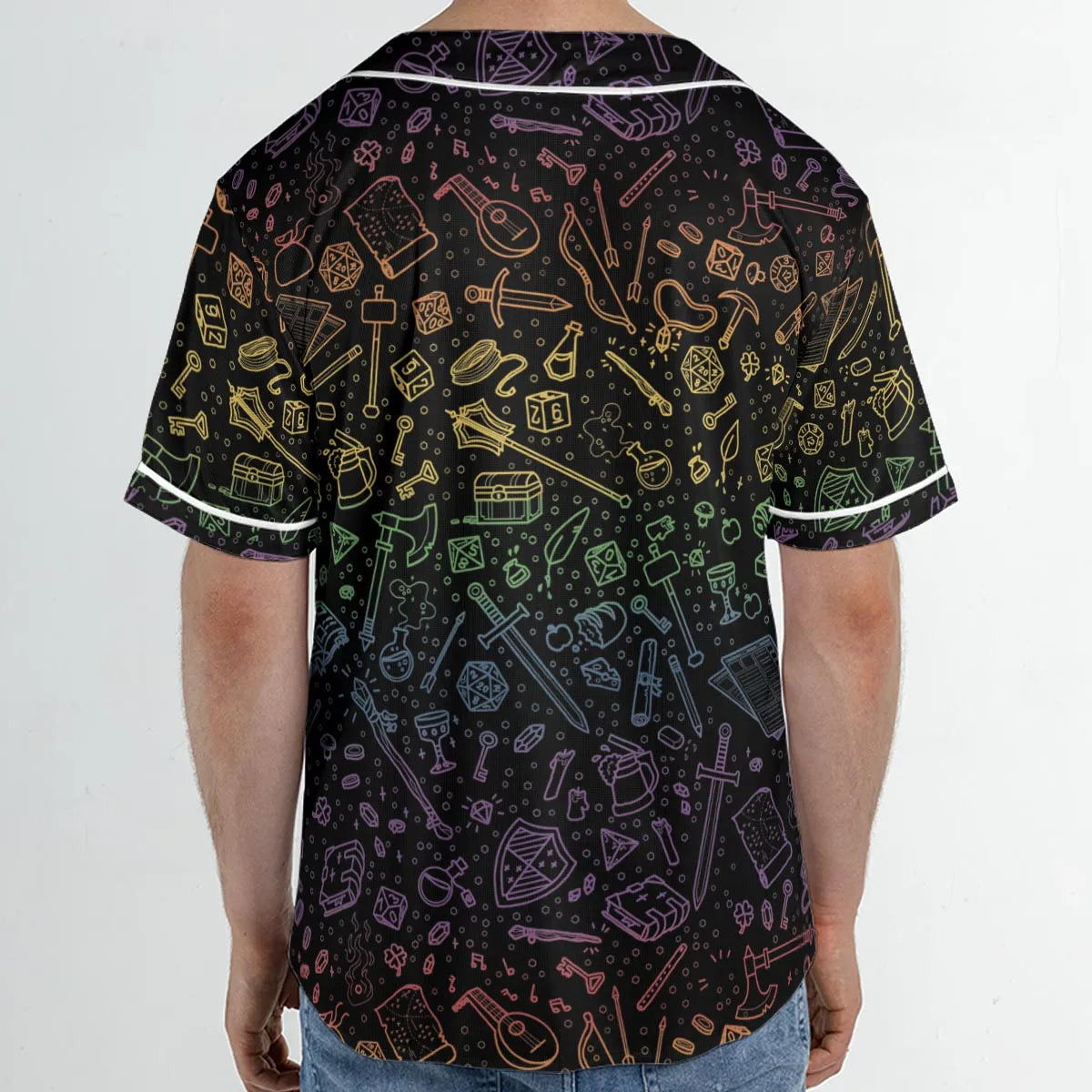 DnD Tabletop RPG Pattern Unisex Baseball Jersey