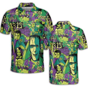 Oh Groovy Frankenstein Universal Horror AOP Men/Women Polo Shirt