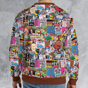 I heart 80s Collage Mr. T Back To the Future Pac-man All-over Print Sweatshirt