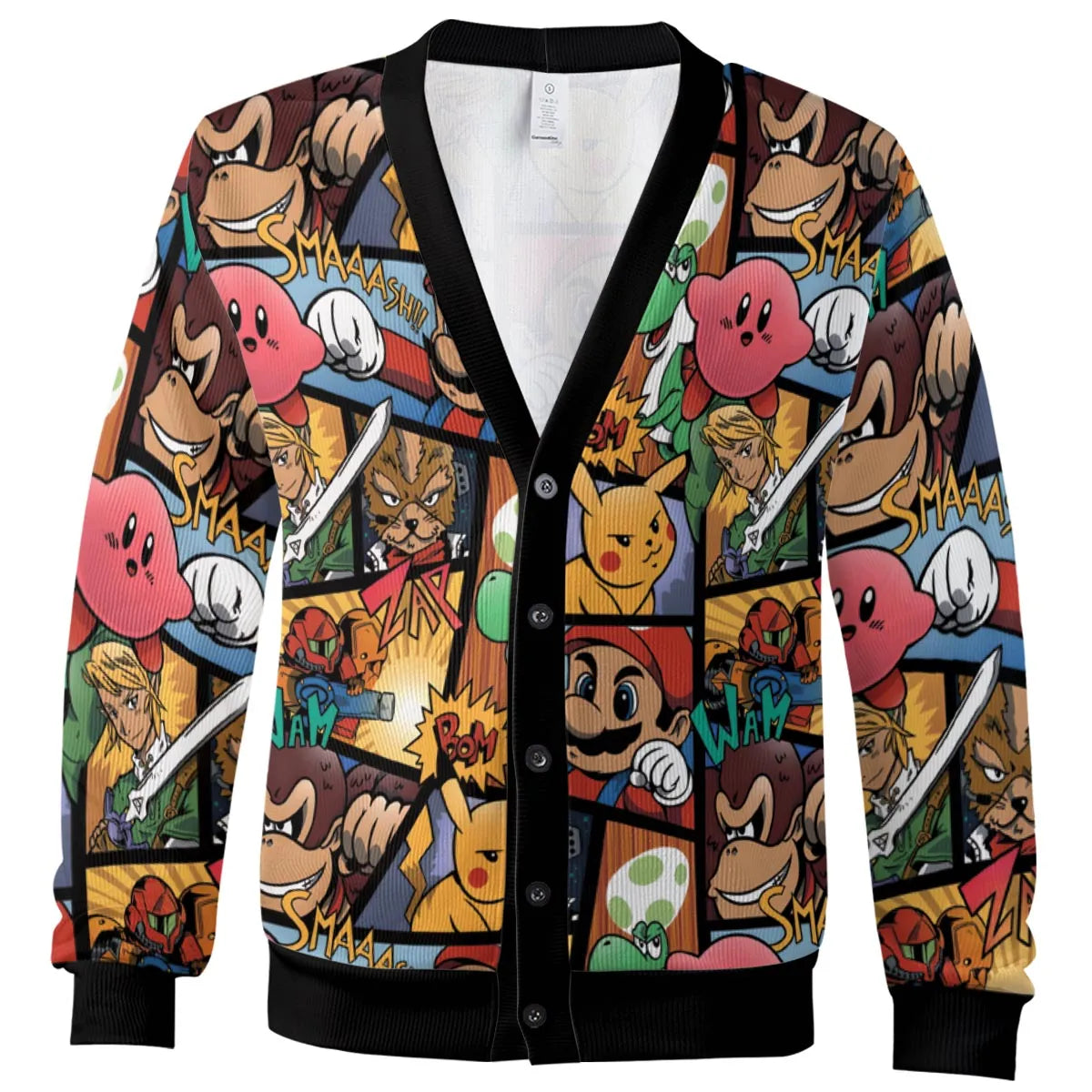 Super Smash Bros Characters Pattern Hawaiian Cardigan
