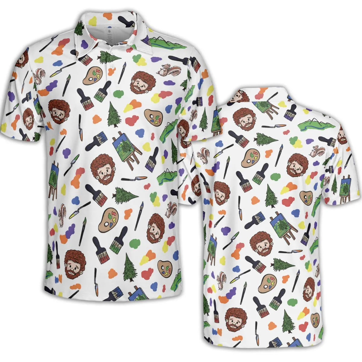 Joy Of Painting Bob Ross AOP Men/Women Polo Shirt