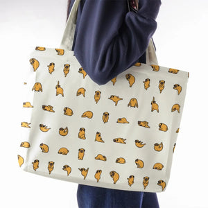 Pug Hot Yoga Pattern Large Tote Bag