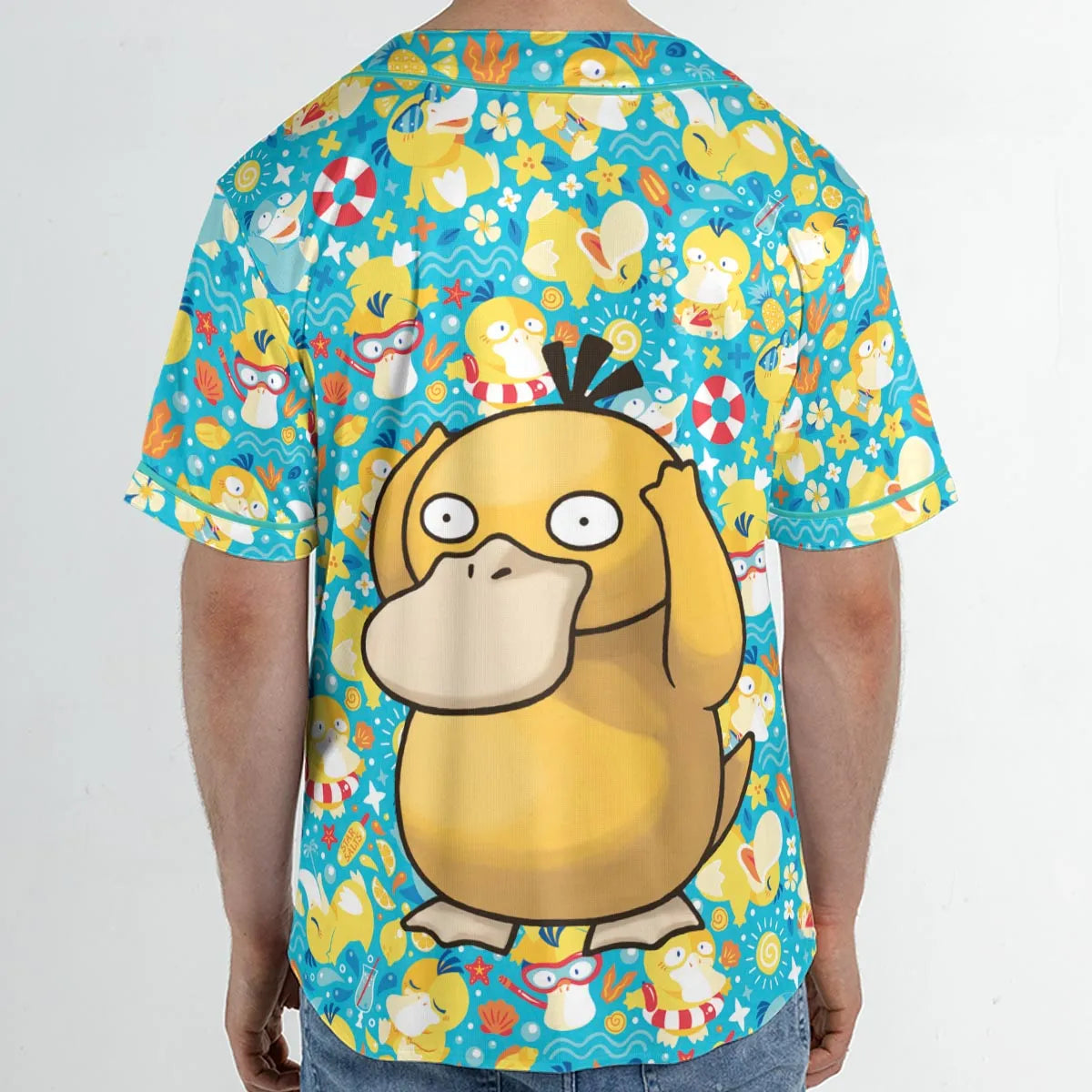 Psyduck Power Pokemon Unisex Baseball Jersey