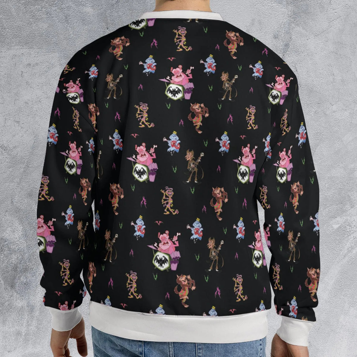 Monsters Cereal Pattern All-over Print Sweatshirt