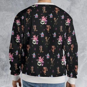 Monsters Cereal Pattern All-over Print Sweatshirt