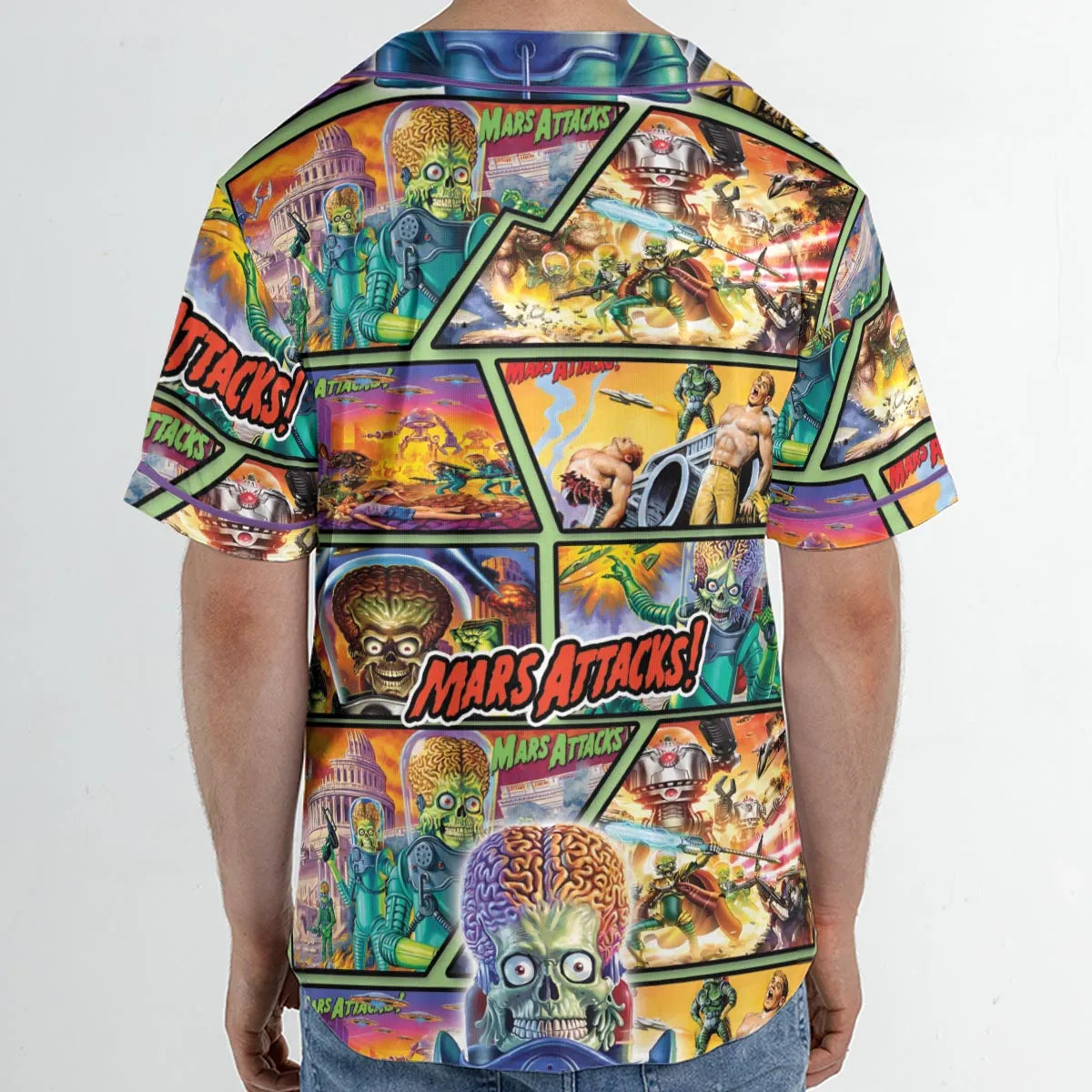 Ack! Ack! Ack! Mars Attacks Unisex Baseball Jersey