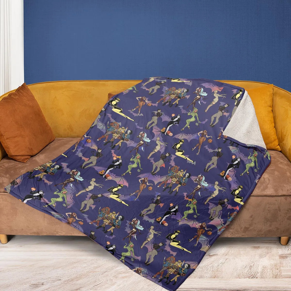 Horror Pin Up Girls Fleece Blanket
