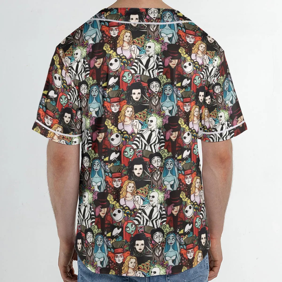 Tim Burton Characters Halloween Unisex Baseball Jersey