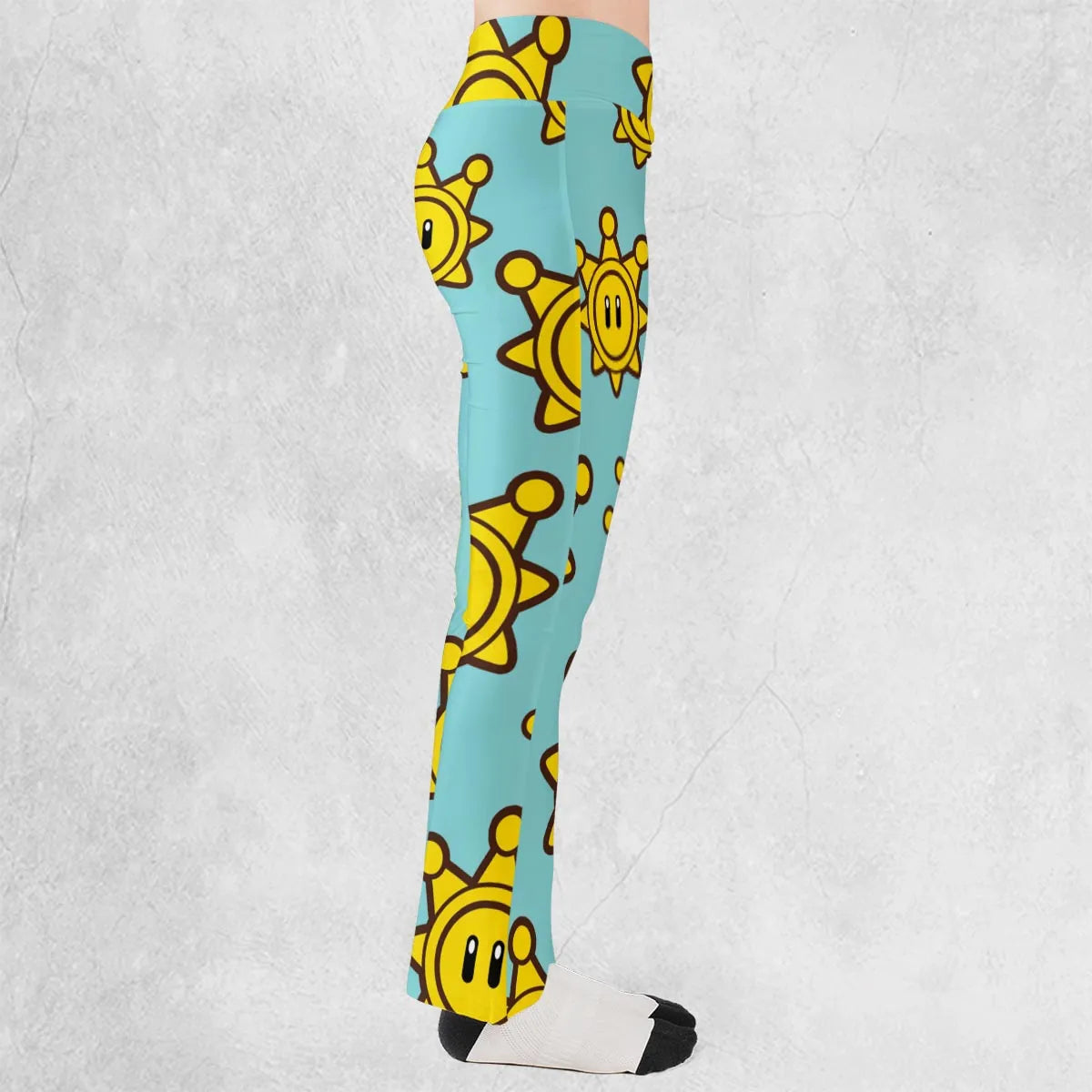 Shine Sprite Super Mario Button Up Flare Leggings