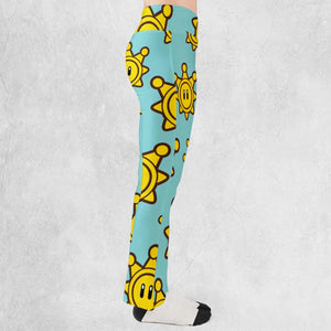Shine Sprite Super Mario Button Up Flare Leggings