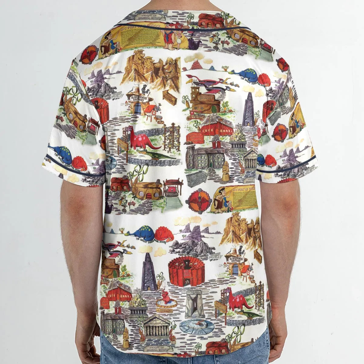 History Of Bedrock Flintstones Unisex Baseball Jersey