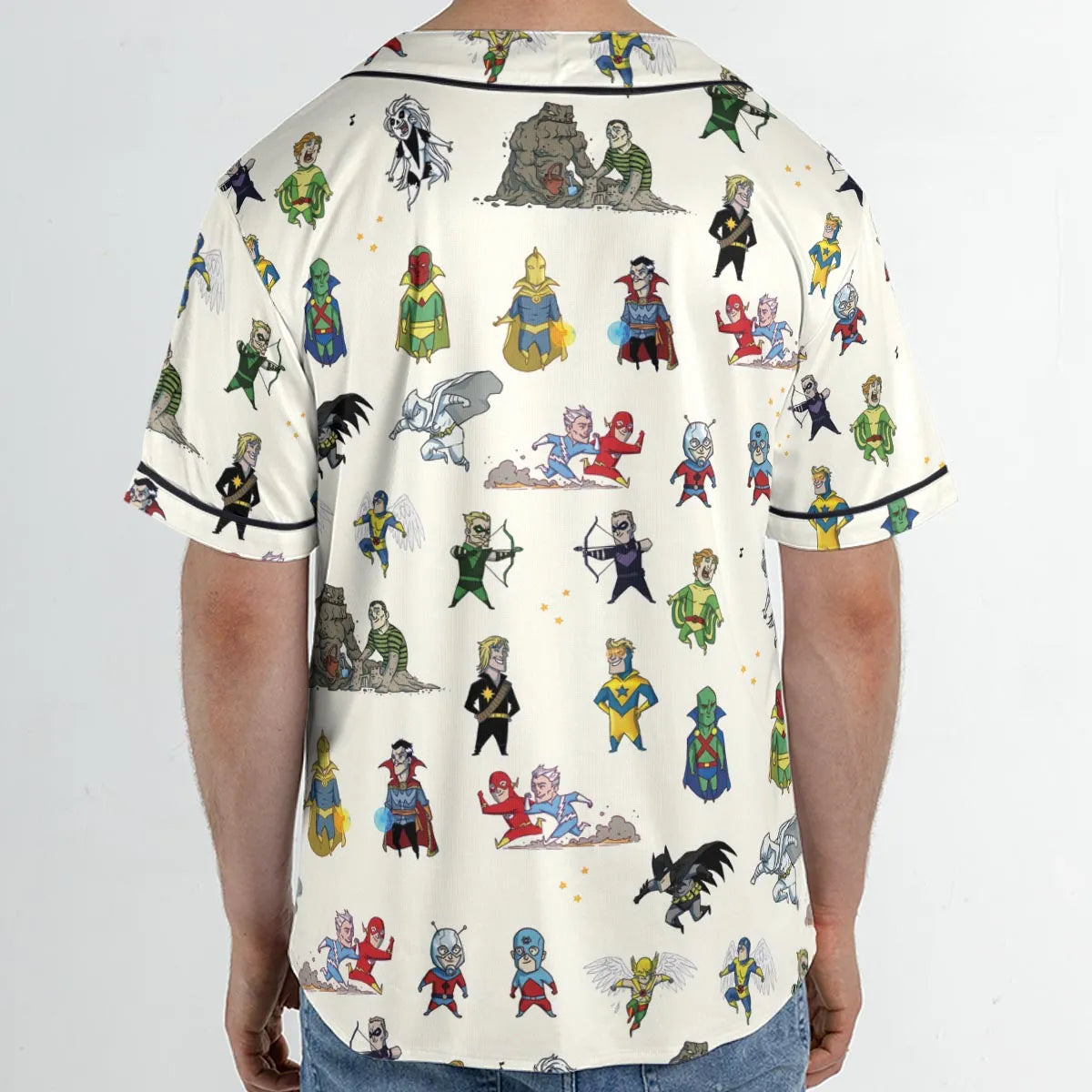 Chillin' and Battle Marvel vs DCU Unisex Baseball Jersey