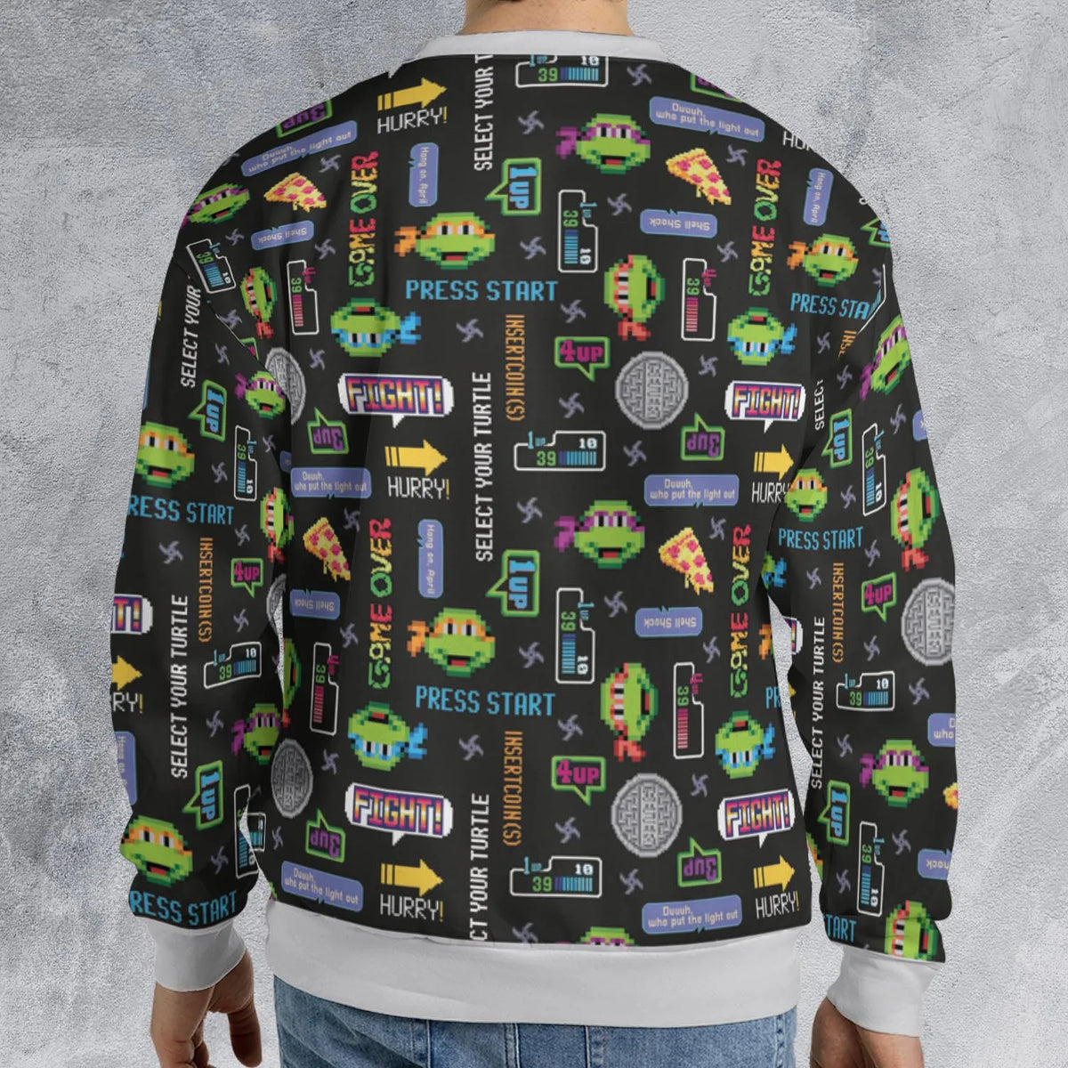 The TMNT Pixel Characters All-over Print Sweatshirt