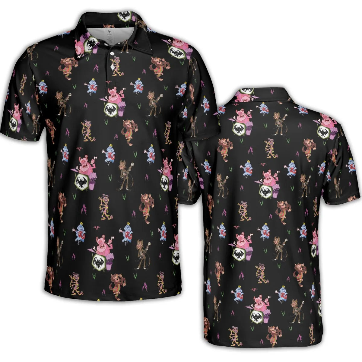 Monsters Cereal Pattern AOP Men/Women Polo Shirt