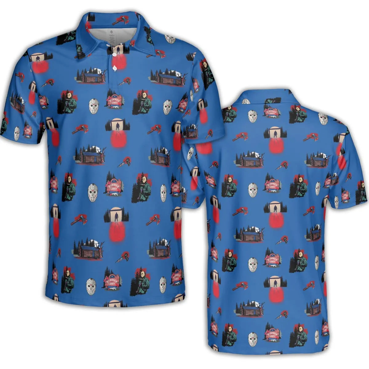 Jason Vorhees Camp Crystal Lake Halloween AOP Men/Women Polo Shirt