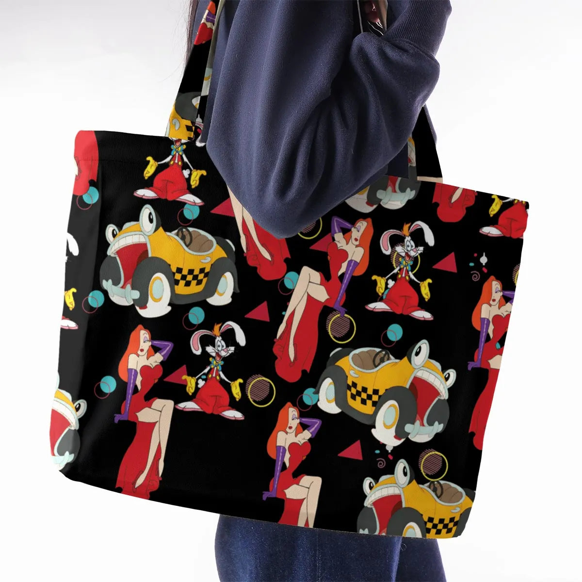 Retro 90s Jessica Rabbit Roger Rabbit Large Tote Bag